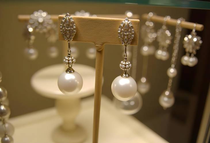 Exquisite Collection of Pearl Earrings in Elegant Display